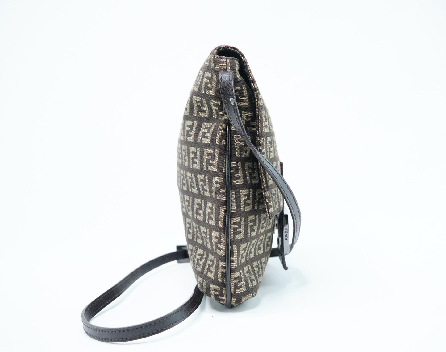 Luxury FendiZucchino Canvas Crossbody Bag - '10s