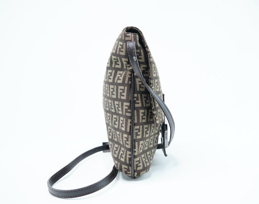 Luxury FendiZucchino Canvas Crossbody Bag - '10s