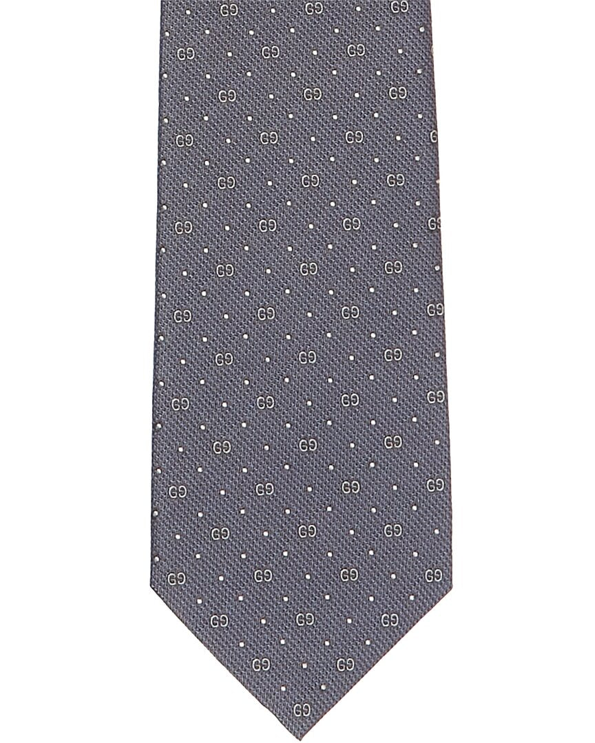 Luxury Gucci Trending 2025 Grey GG Silk Tie