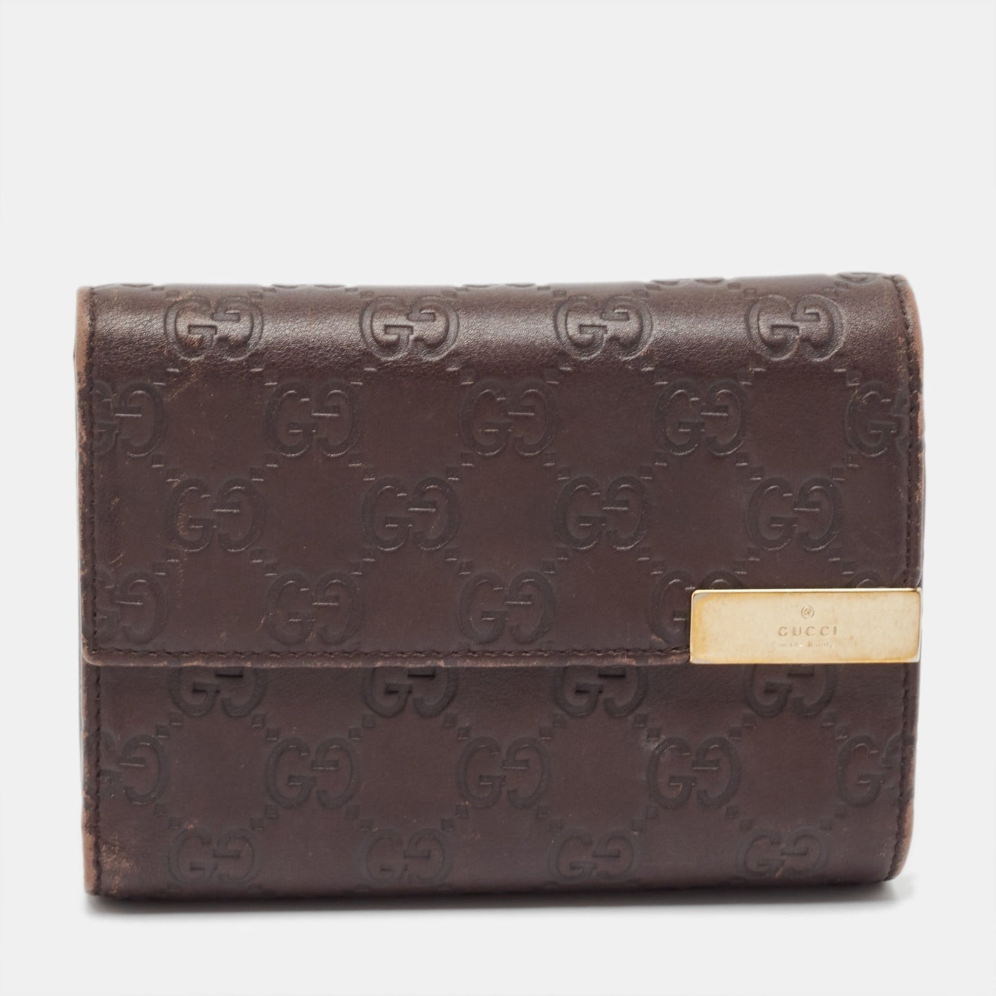 Luxury Gucci Trending 2025 Dark Brown Luxury Gucci Trending 2025ssima Leather Flap French Wallet