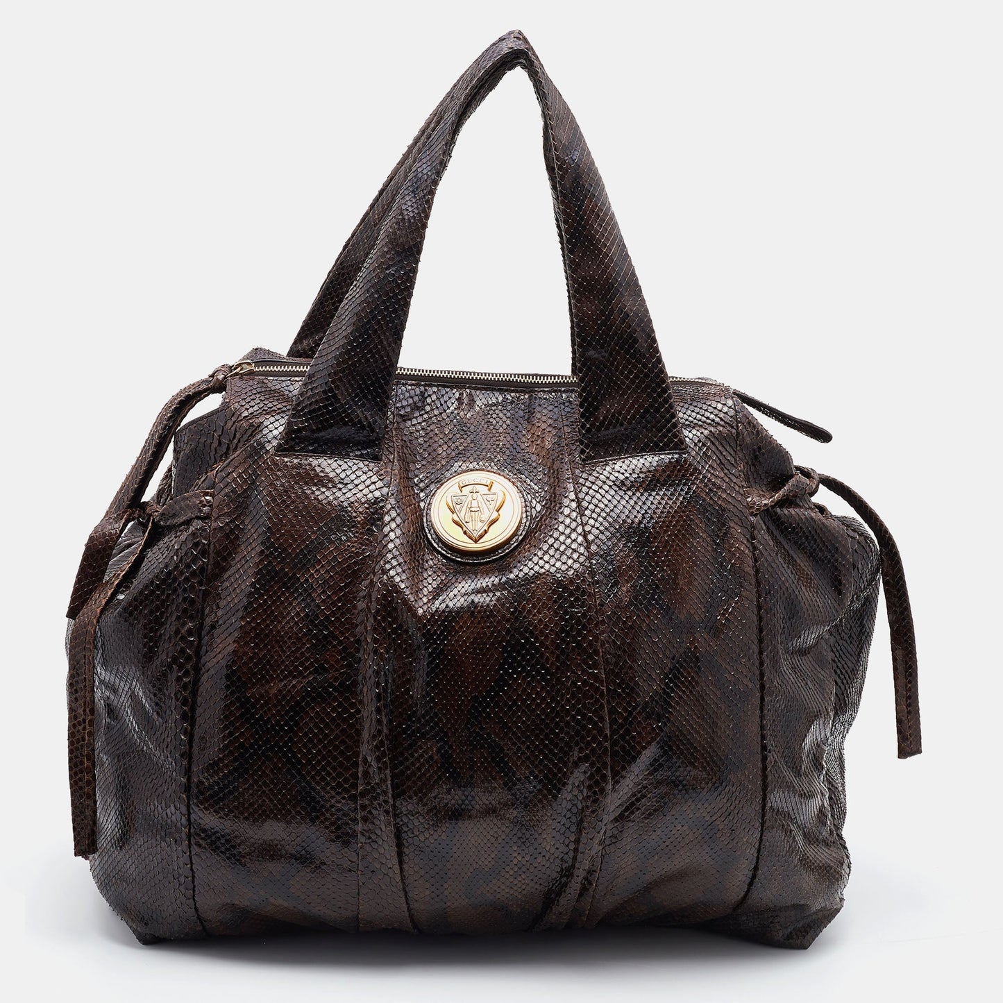 Luxury Gucci Trending 2025 Brown Python Large Hysteria Tote