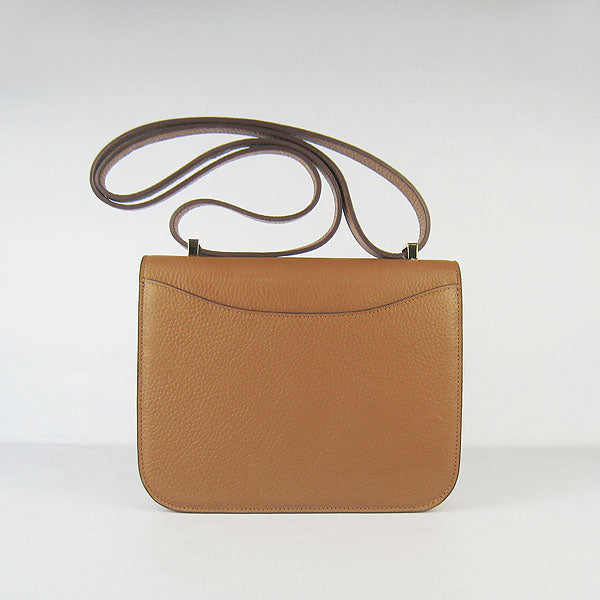Luxury Hermes Constance Cowskin Leather Bag H017 light coffee golden