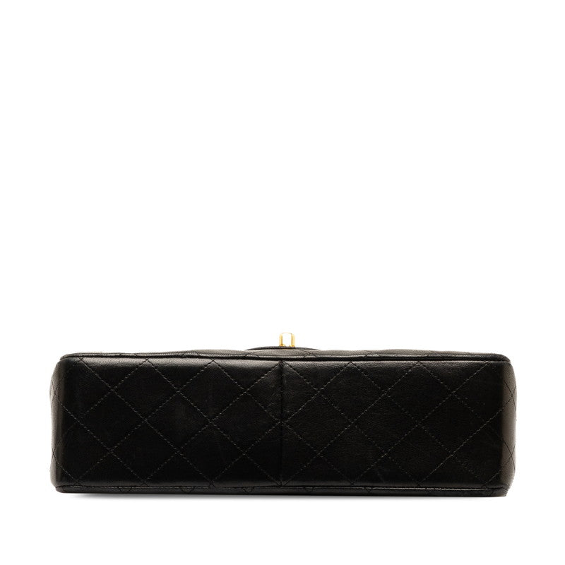 Chanel Mattrase 25 Coco Double Flap Chain Shoulder Bag Black G   CHANEL
