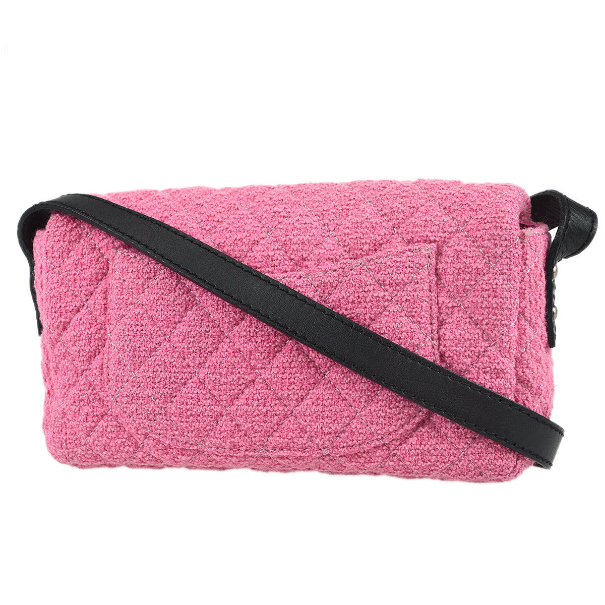 Luxury Chanel Black Tweed Mademoiselle Lock Shoulder Bag