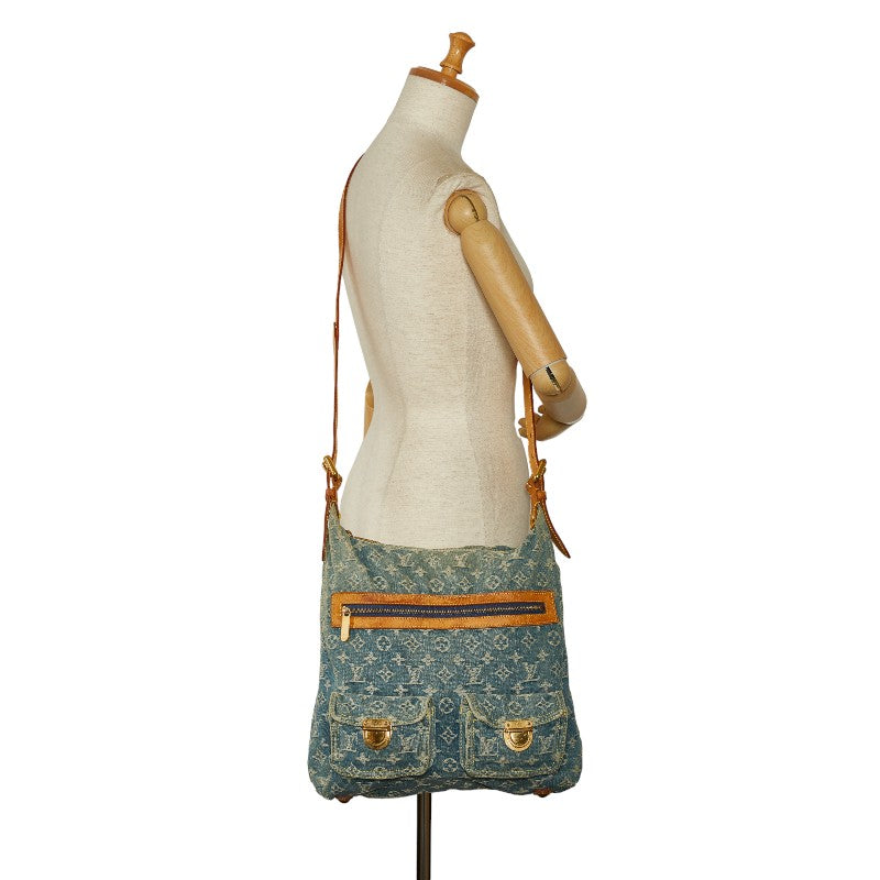 Louis Vuitton Monogram Denim Baggage GM Slipper Shoulder Bag M95048 Blue Denim Leather  Louis Vuitton