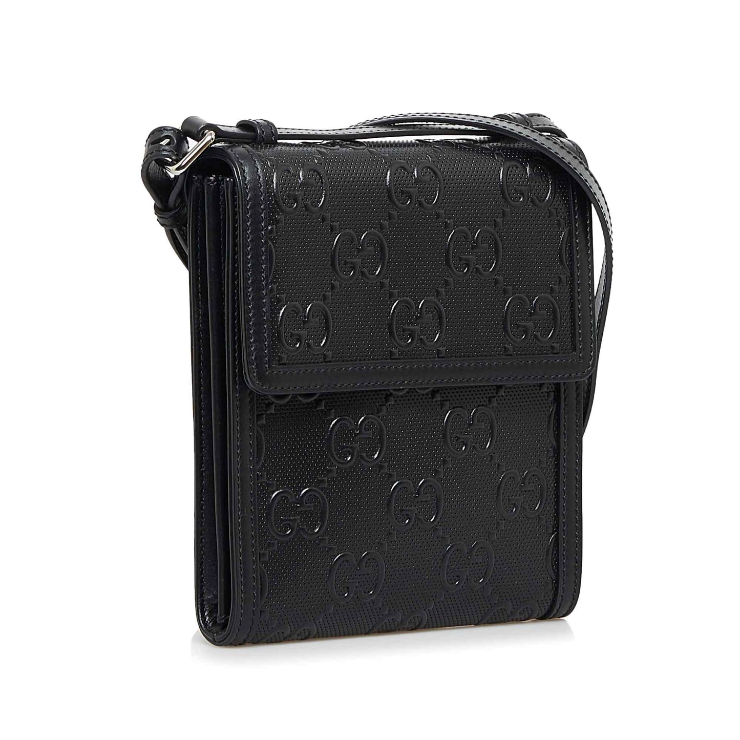 Luxury Gucci Trending 2025  GG Embossed Perforated Messenger Bag ()