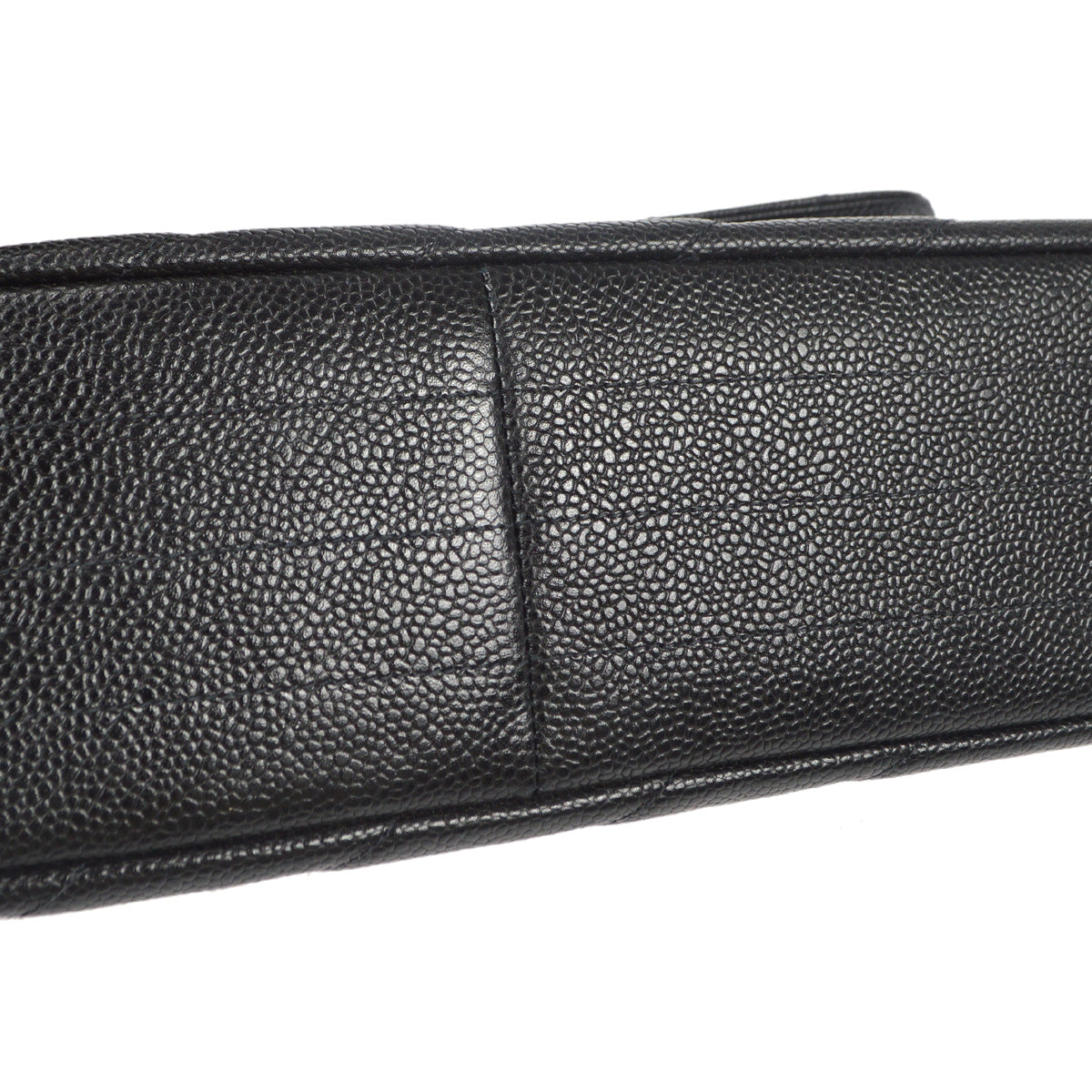 Luxury Chanel 1994-1996 Diagonal Stitch Straight Flap Jumbo Black Caviar