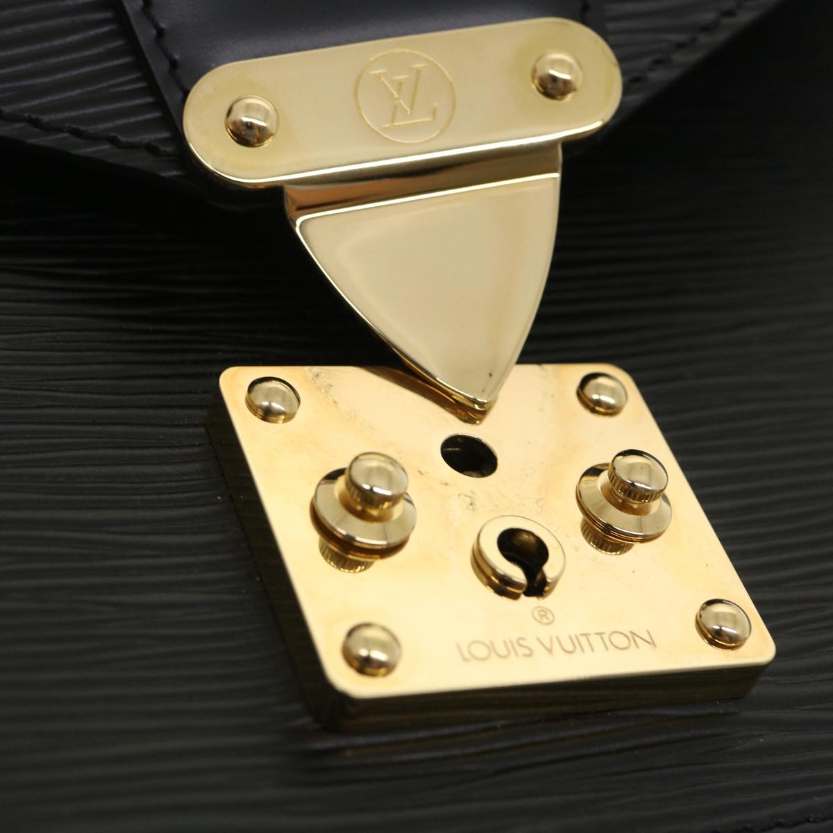 LOUIS VUITTON Epi Monceau Hand Bag 2way Black M52122 LV ch025A