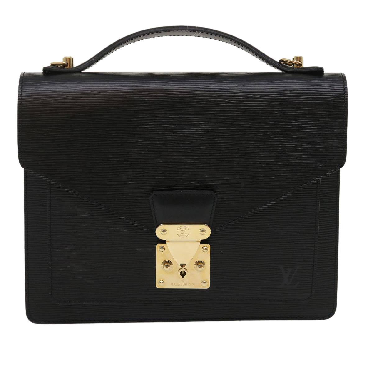 LOUIS VUITTON Epi Monceau Hand Bag 2way Black M52122 LV ch025A