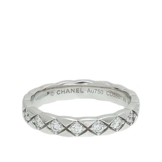 Chanel 18K White Gold Diamonds Coco Crush Ring 49