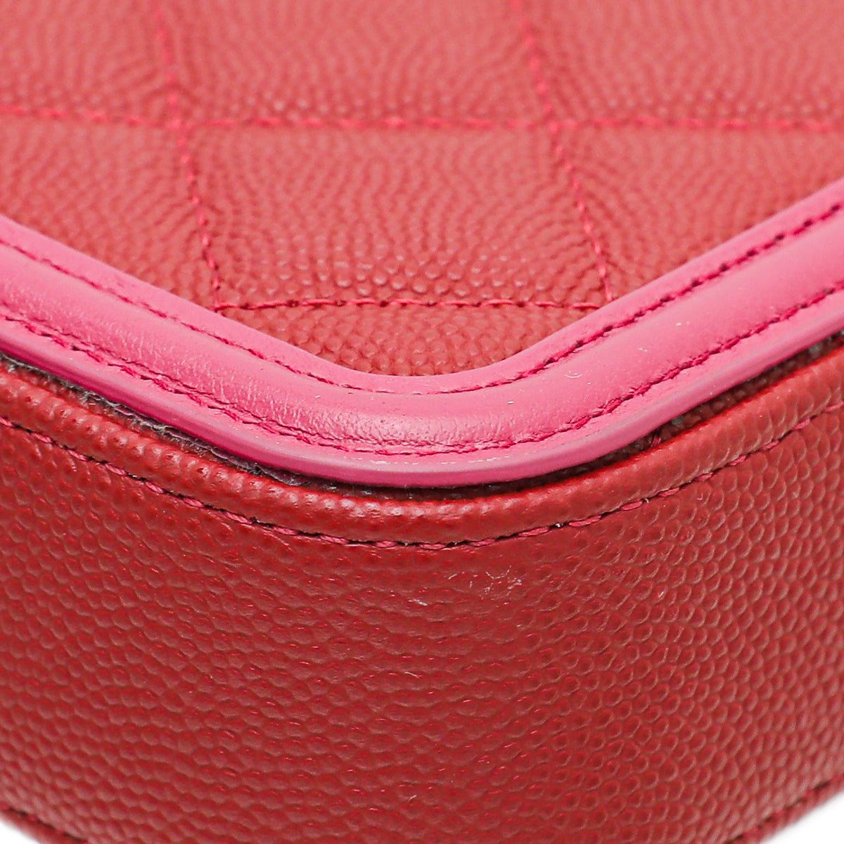 Chanel Bicolor CC Filigree Caviar Double Zip Clutch Chain