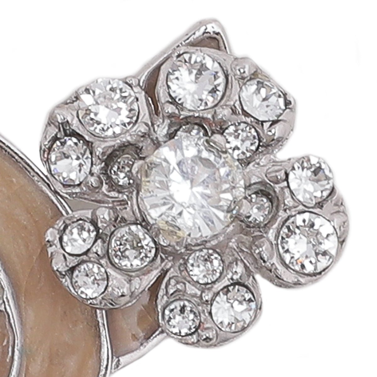 Chanel Bicolor Rhinestones Flower CC Enamel Brooch