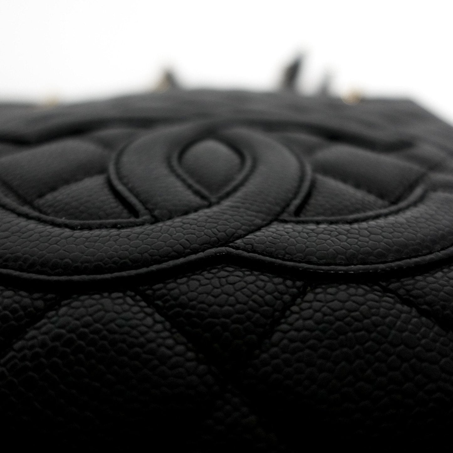 Chanel Black Caviar Leather Petite Shopping Tote