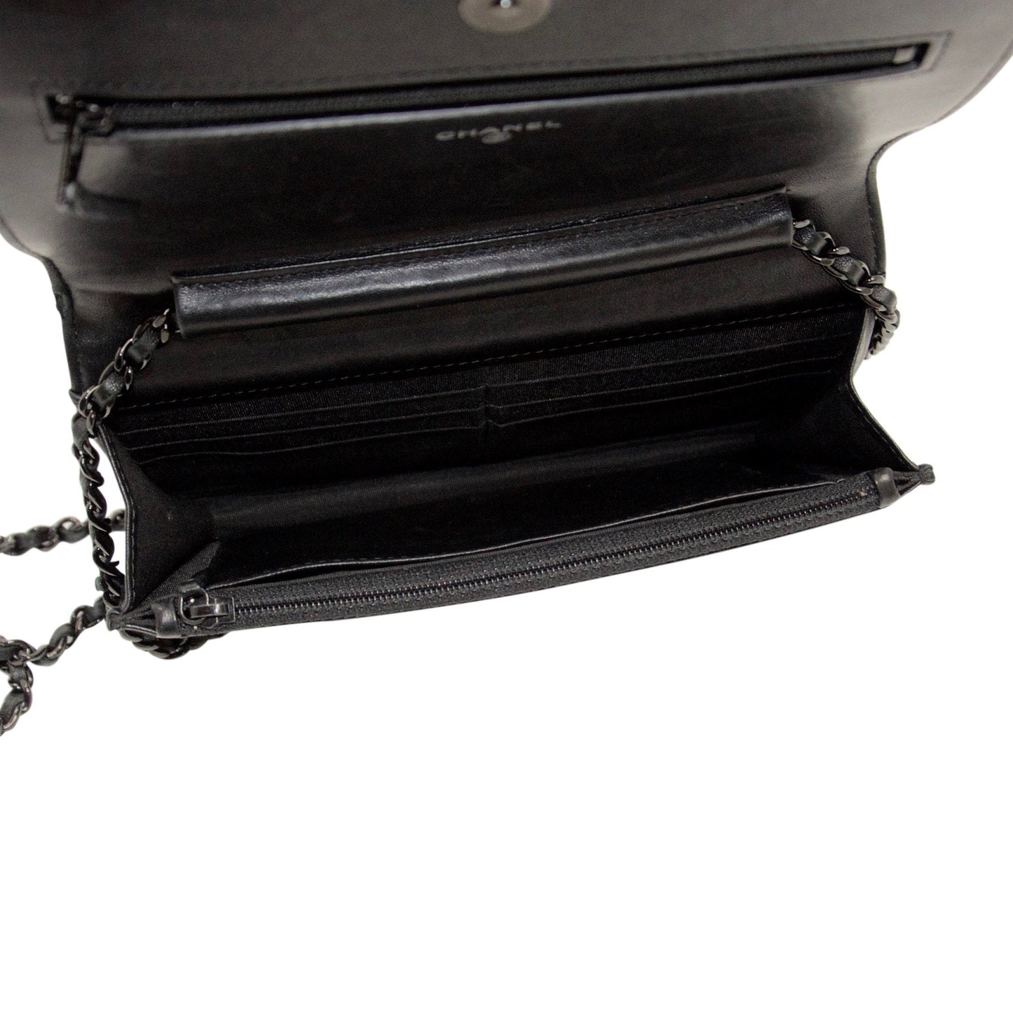 Chanel Black Quilted Boy Wallet on Chain