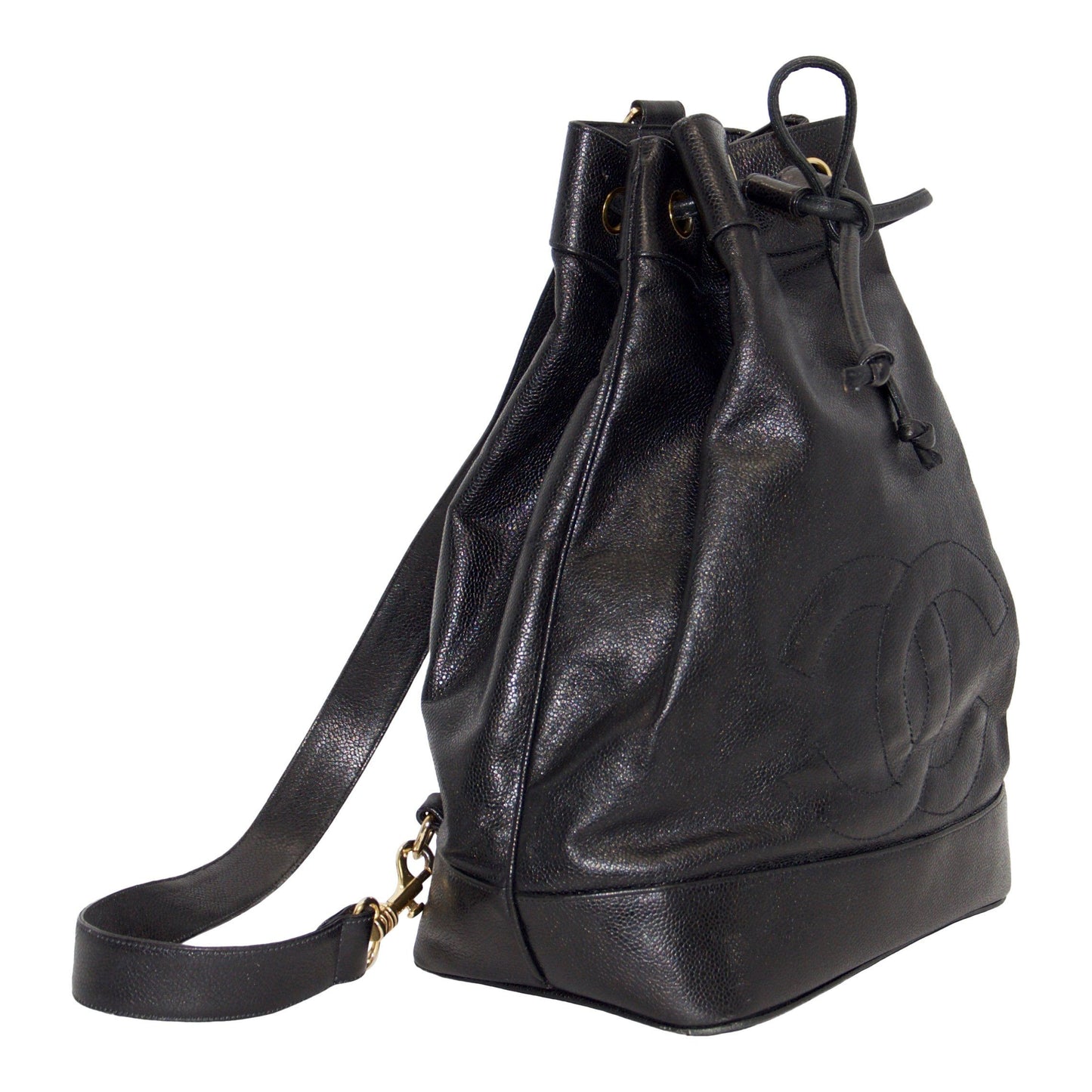 Chanel Caviar Drawstring Sling Bag