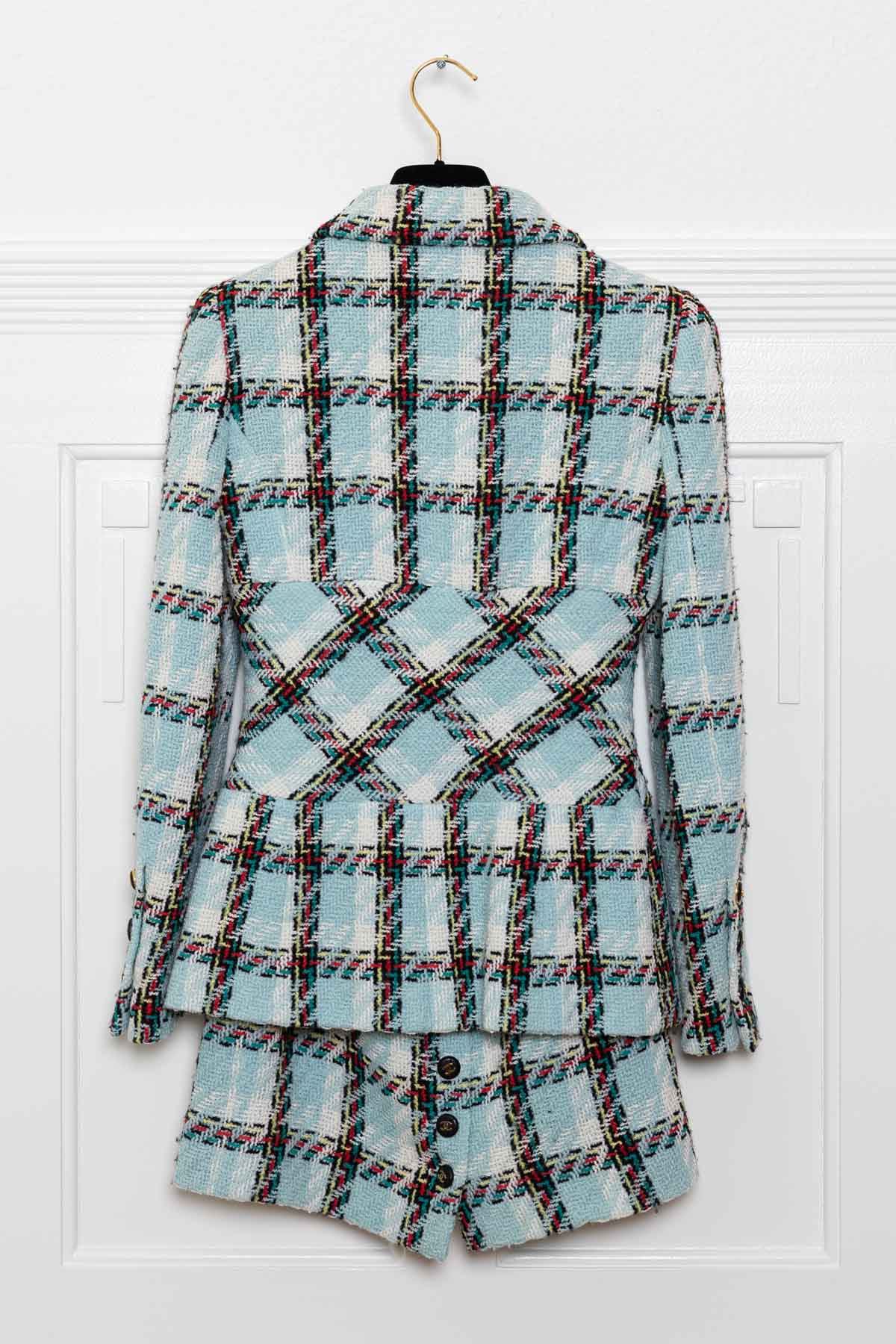 CHANEL S95 Two Piece Tweed baby Blue Check