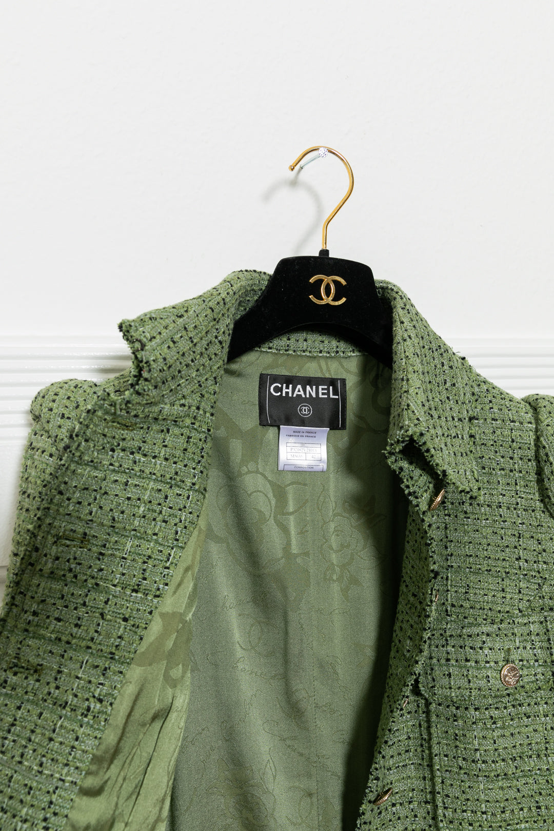 CHANEL Two Piece Tweed Green