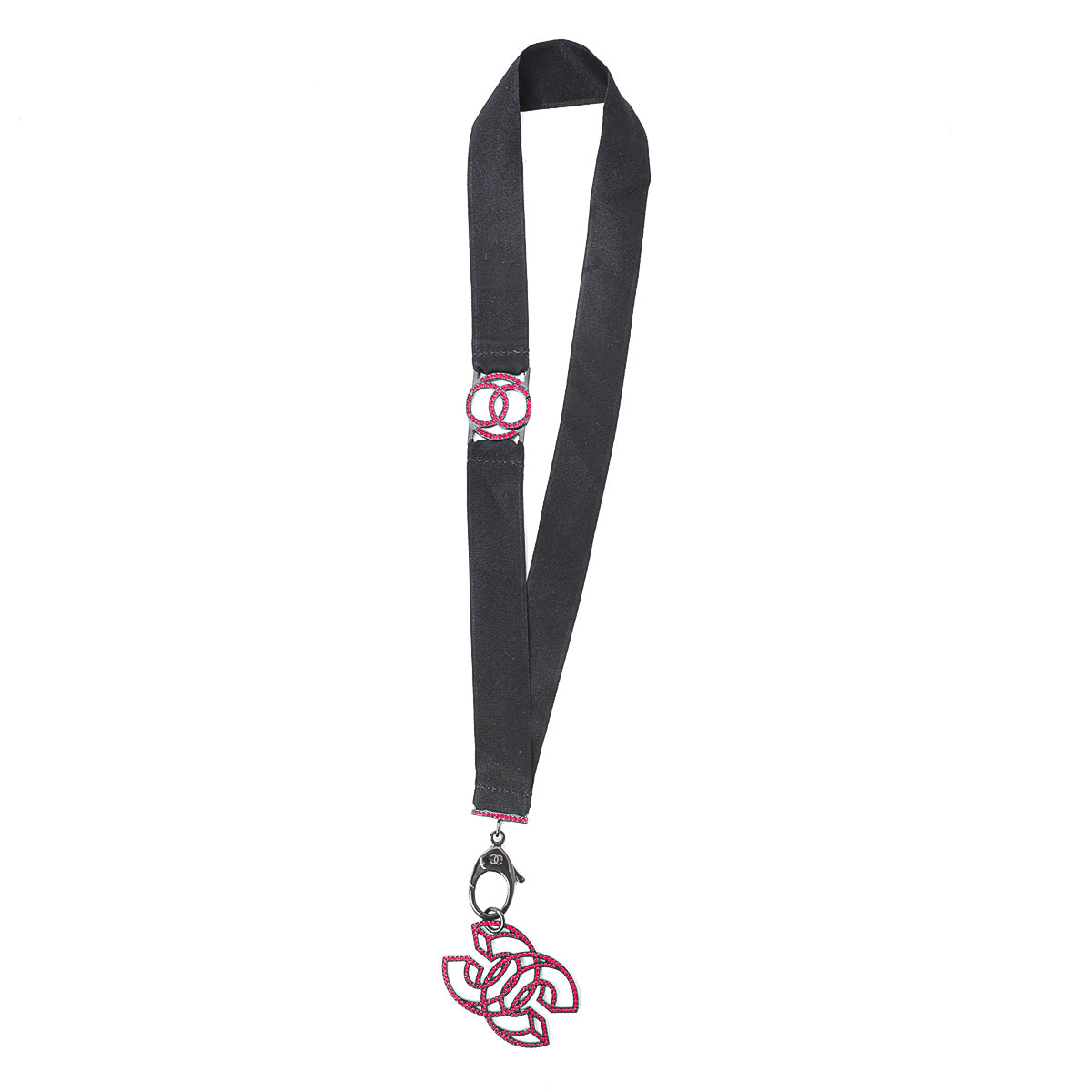 Chanel Red CC Crystal Lanyard Necklace
