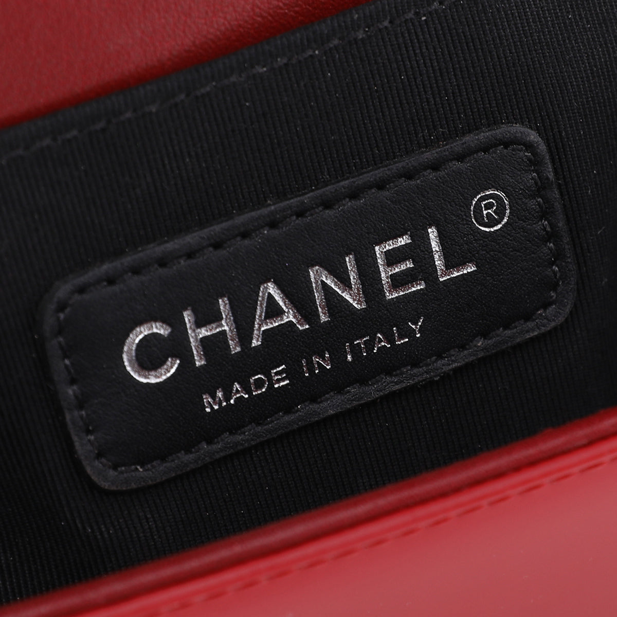 Chanel Red Boy Plexiglass Lock Bag