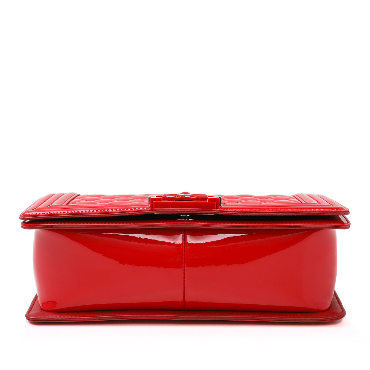 Chanel Red Boy Plexiglass Lock Bag