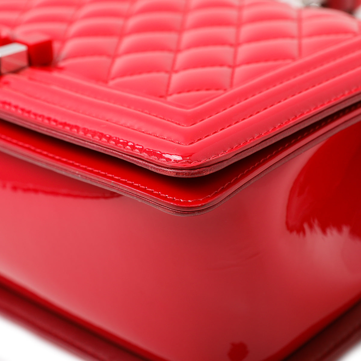 Chanel Red Boy Plexiglass Lock Bag