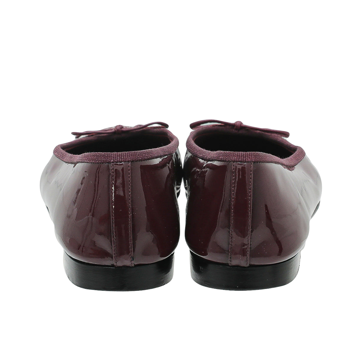 Chanel Burgundy CC Cap Toe Flat Ballerina 40