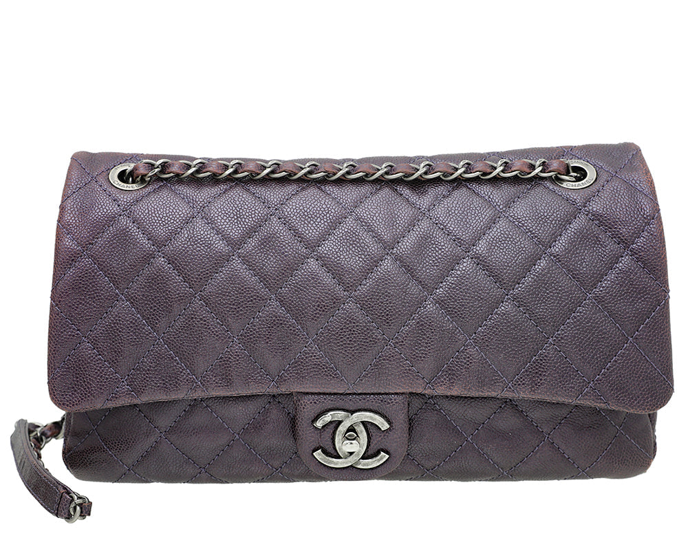 Chanel Violet CC Easy Flap Jumbo Bag