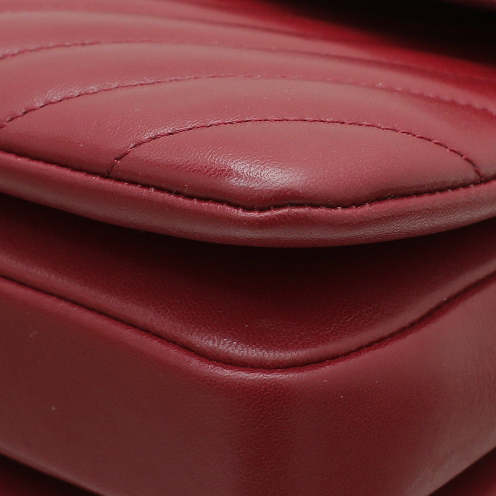 Chanel Red CC Chevron Trendy Small Bag