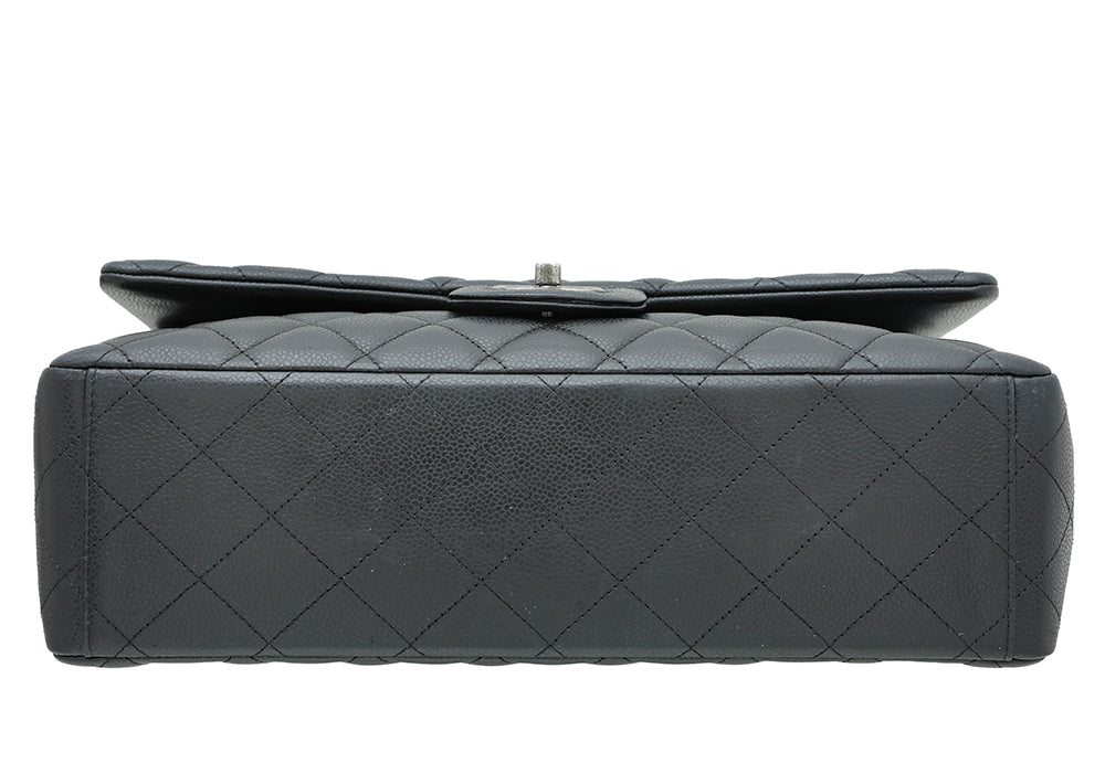 Chanel Black CC Classic Double Flap Maxi Bag