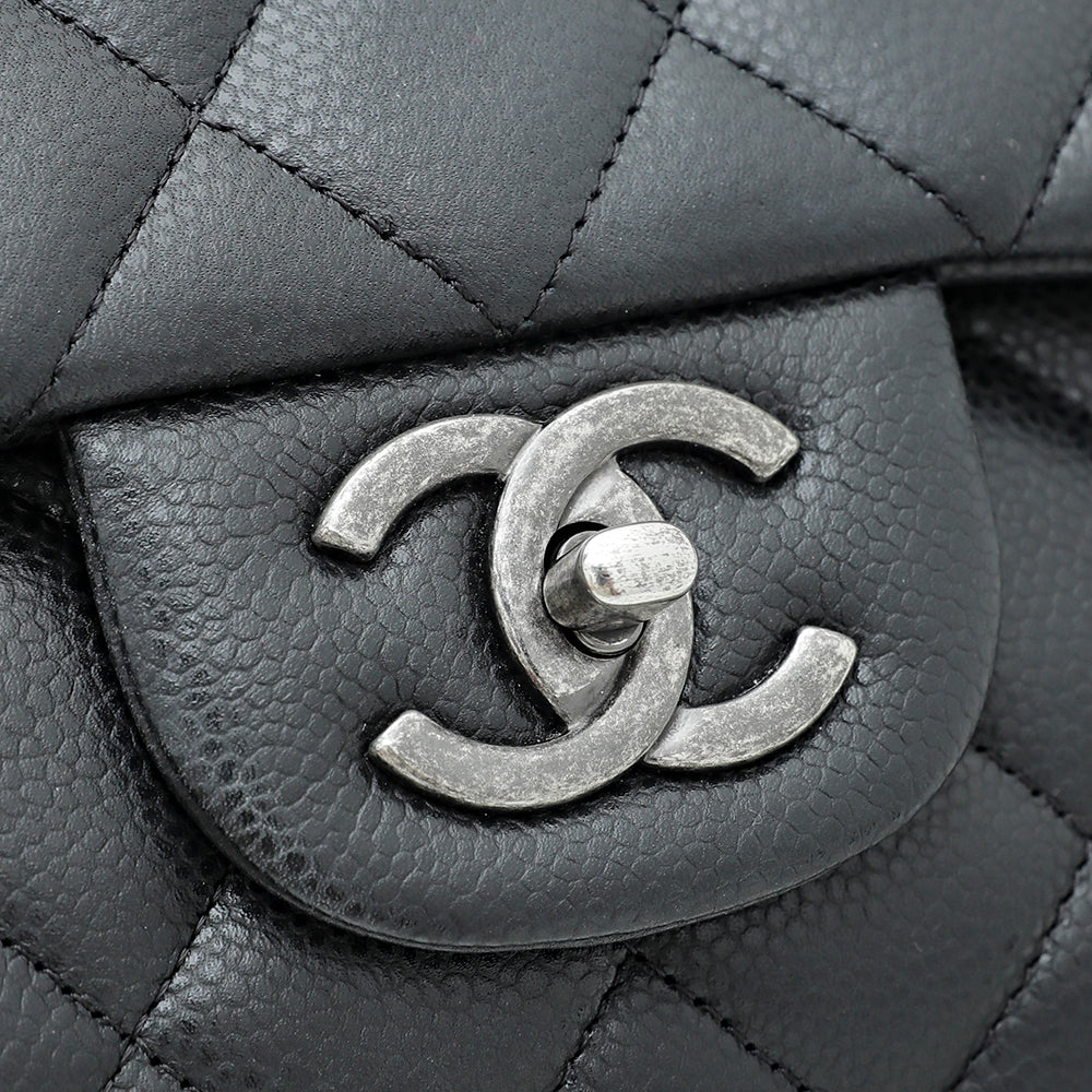 Chanel Black CC Classic Double Flap Maxi Bag