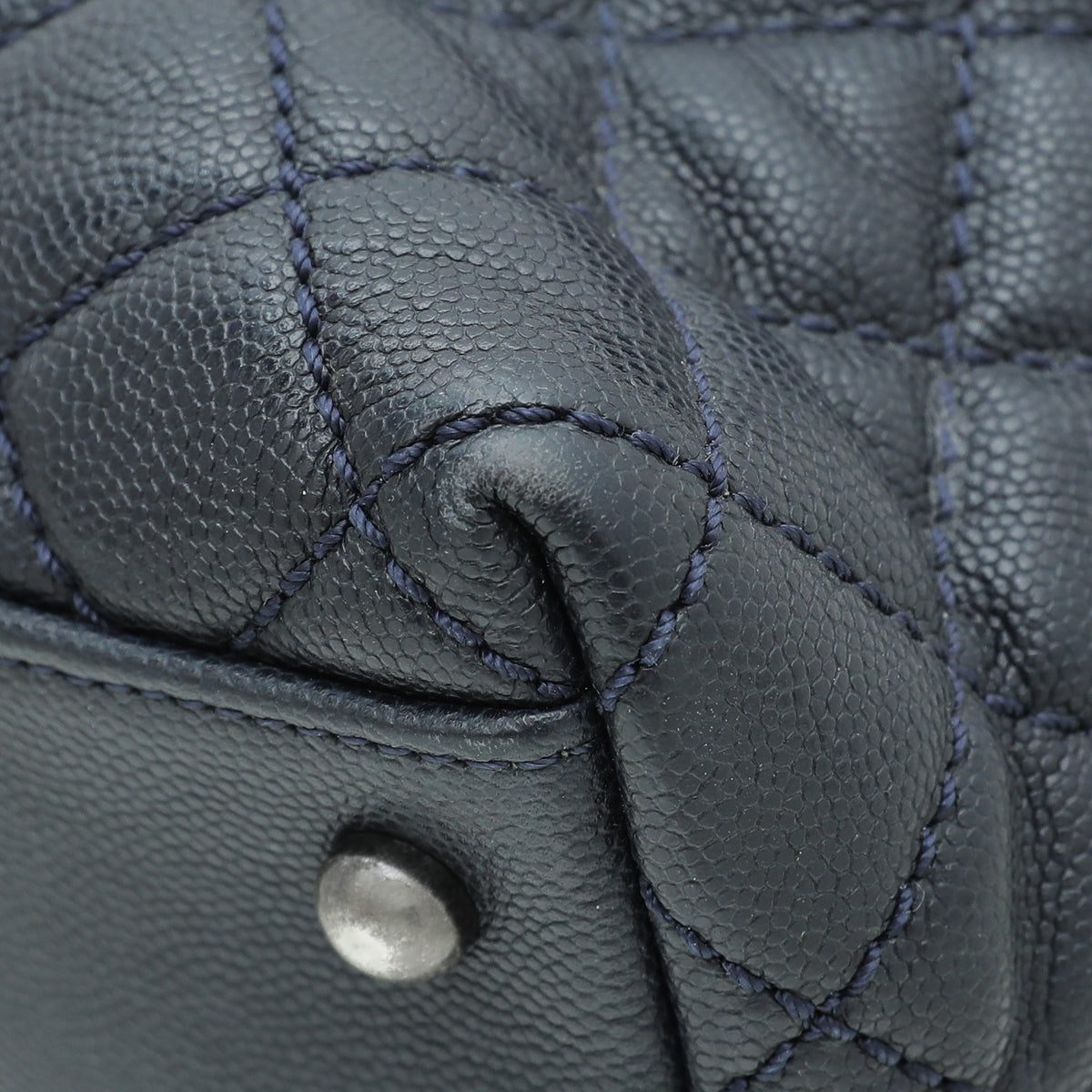 Chanel Navy Blue Coco Handle Maxi Bag