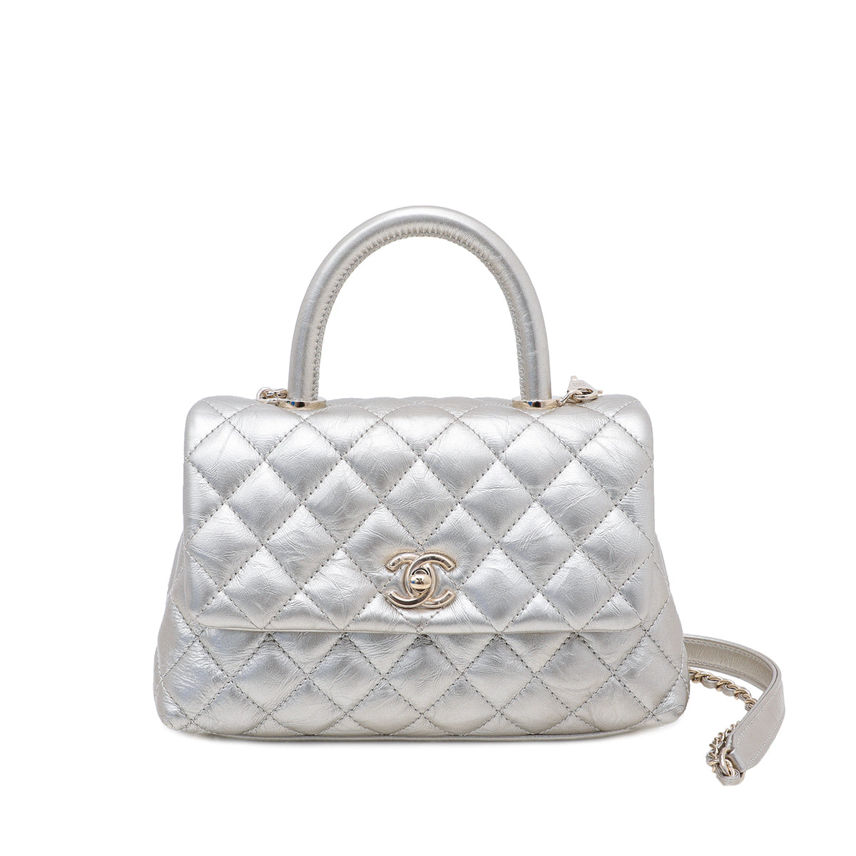 Chanel Light Champagne CC Coco Handle Mini Bag