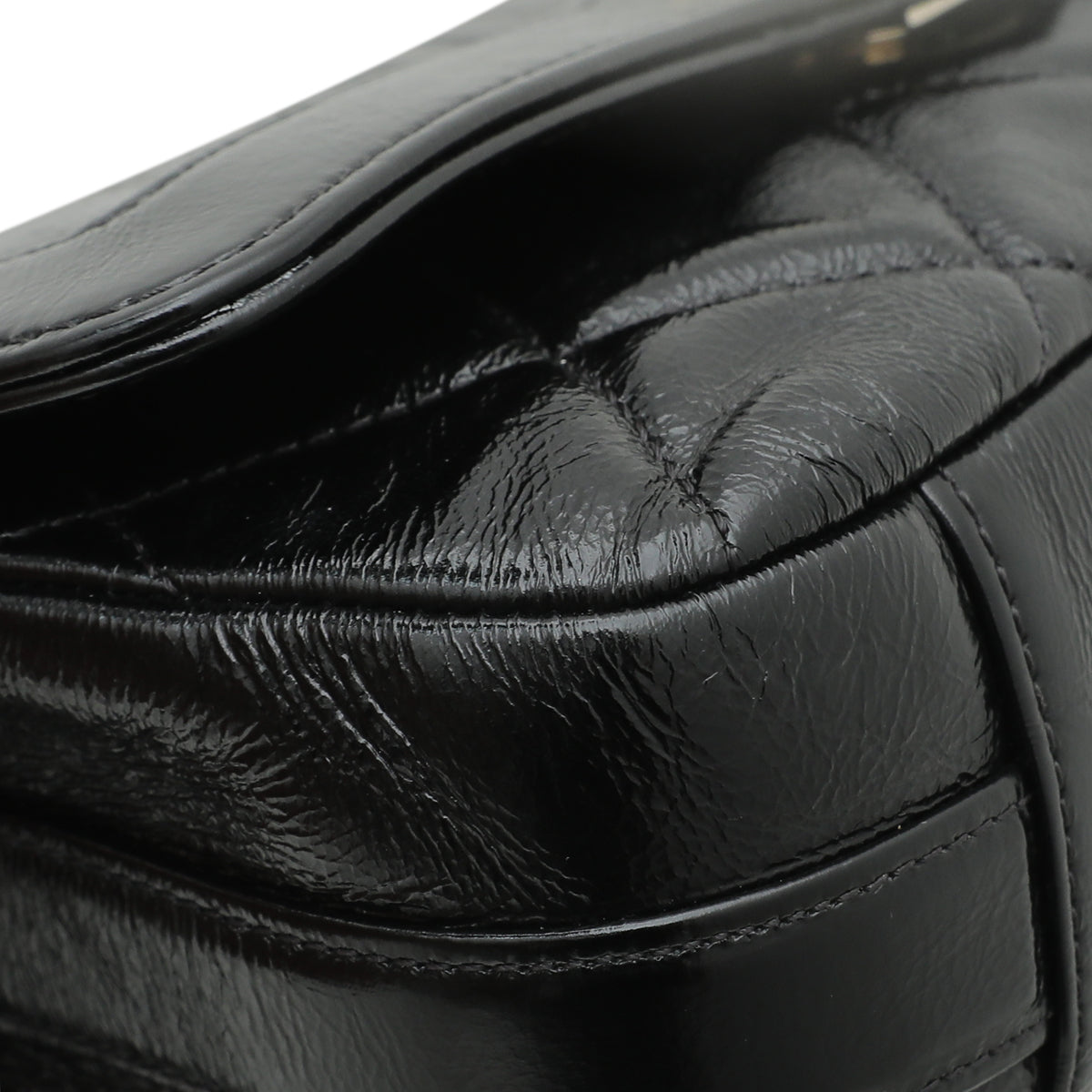 Chanel Black CC Glazed Flap Bag