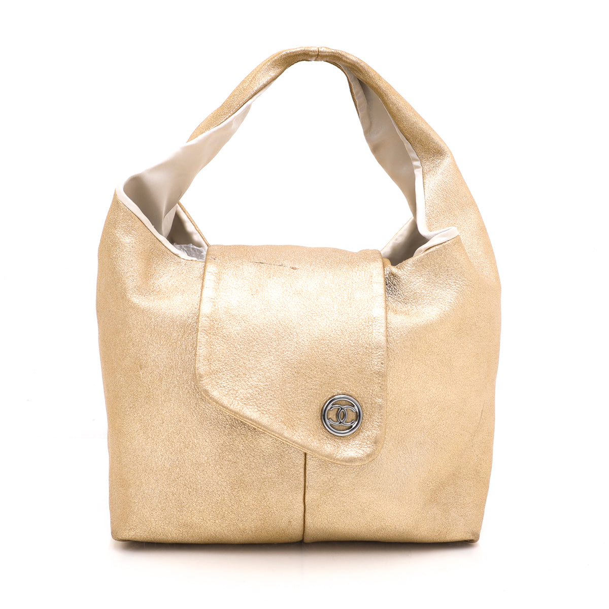 Chanel Metallic Gold CC Hobo Bag