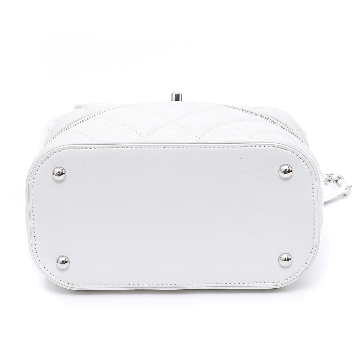 Chanel White CC Crumpled Backpack