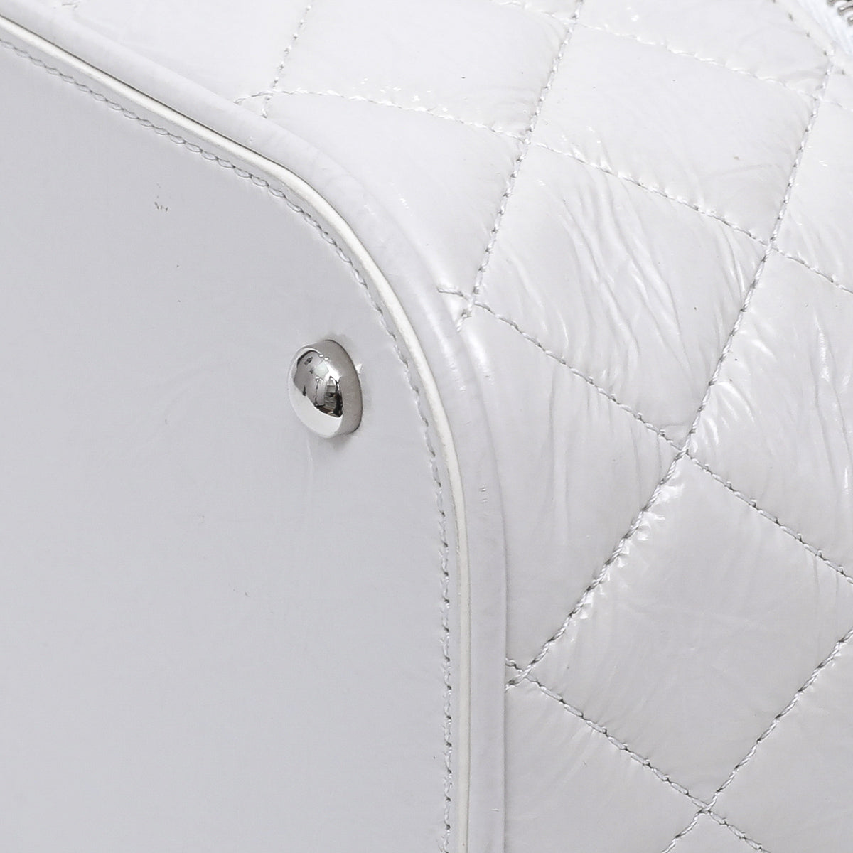 Chanel White CC Crumpled Backpack
