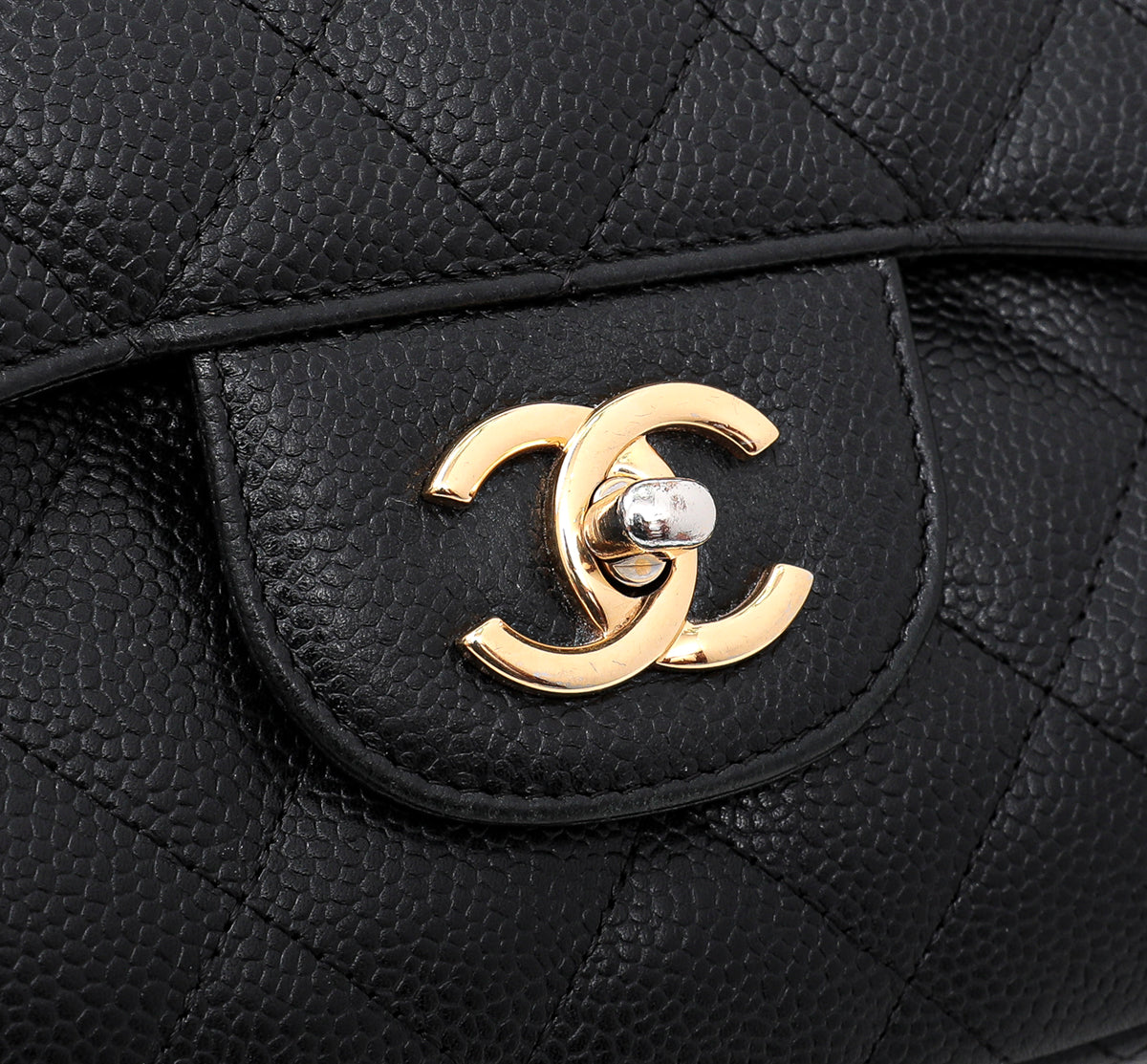 Chanel Black Classic Double Flap Jumbo Bag