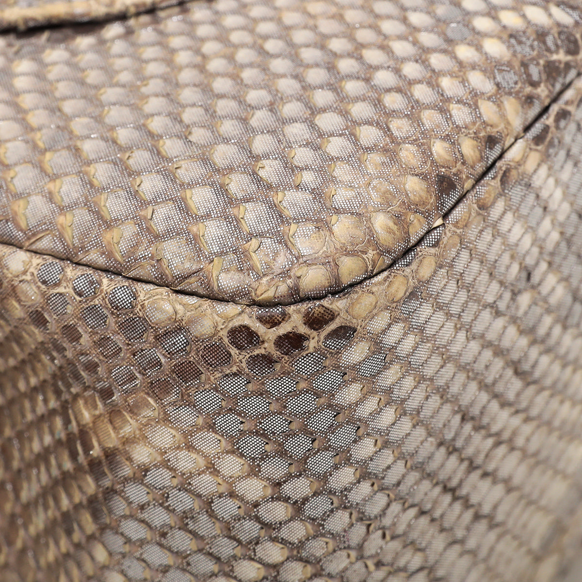 Chanel Metallic Beige Ombre Python Classic Flap Bag Jumbo