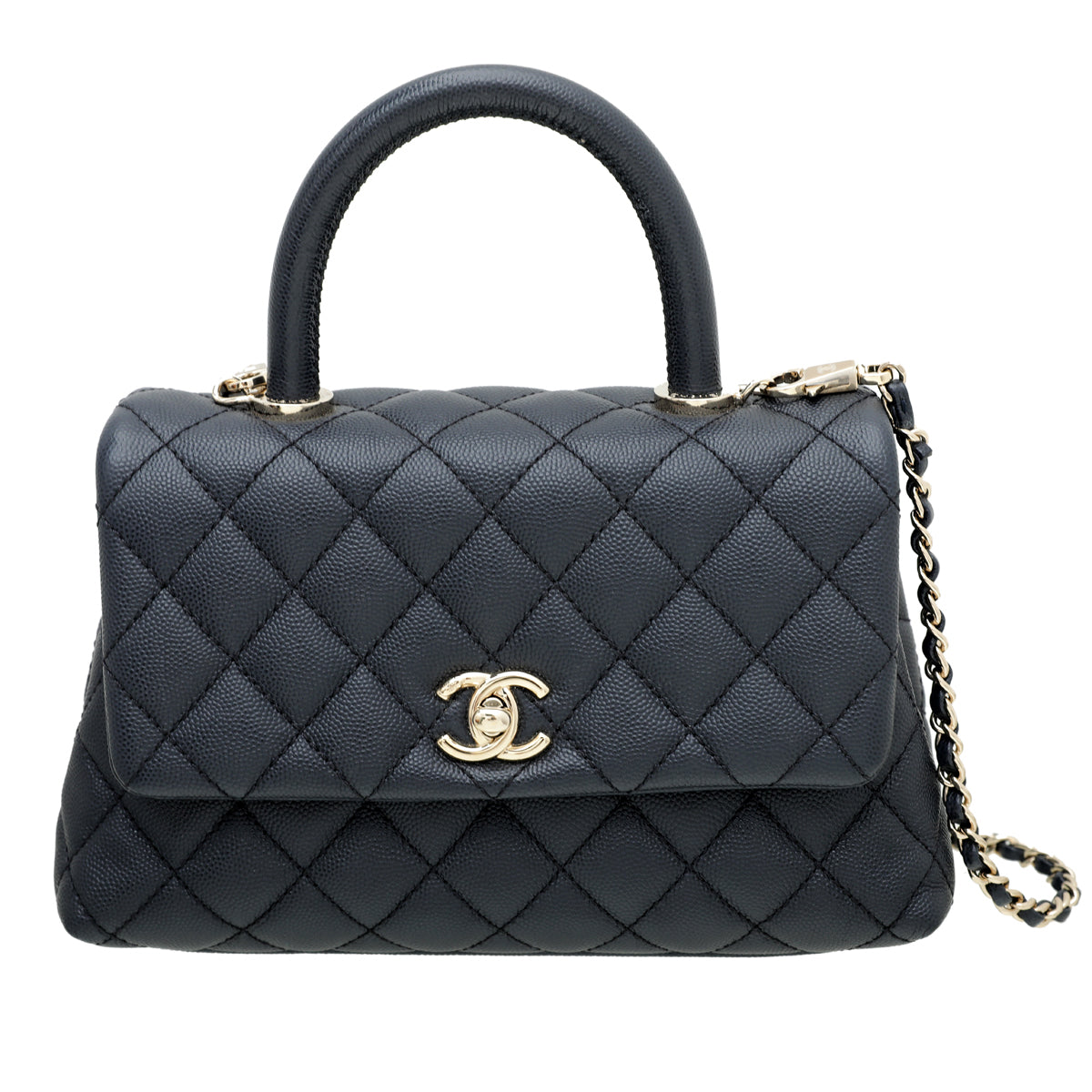 Luxury Chanel Blue Coco Handle Mini Bag