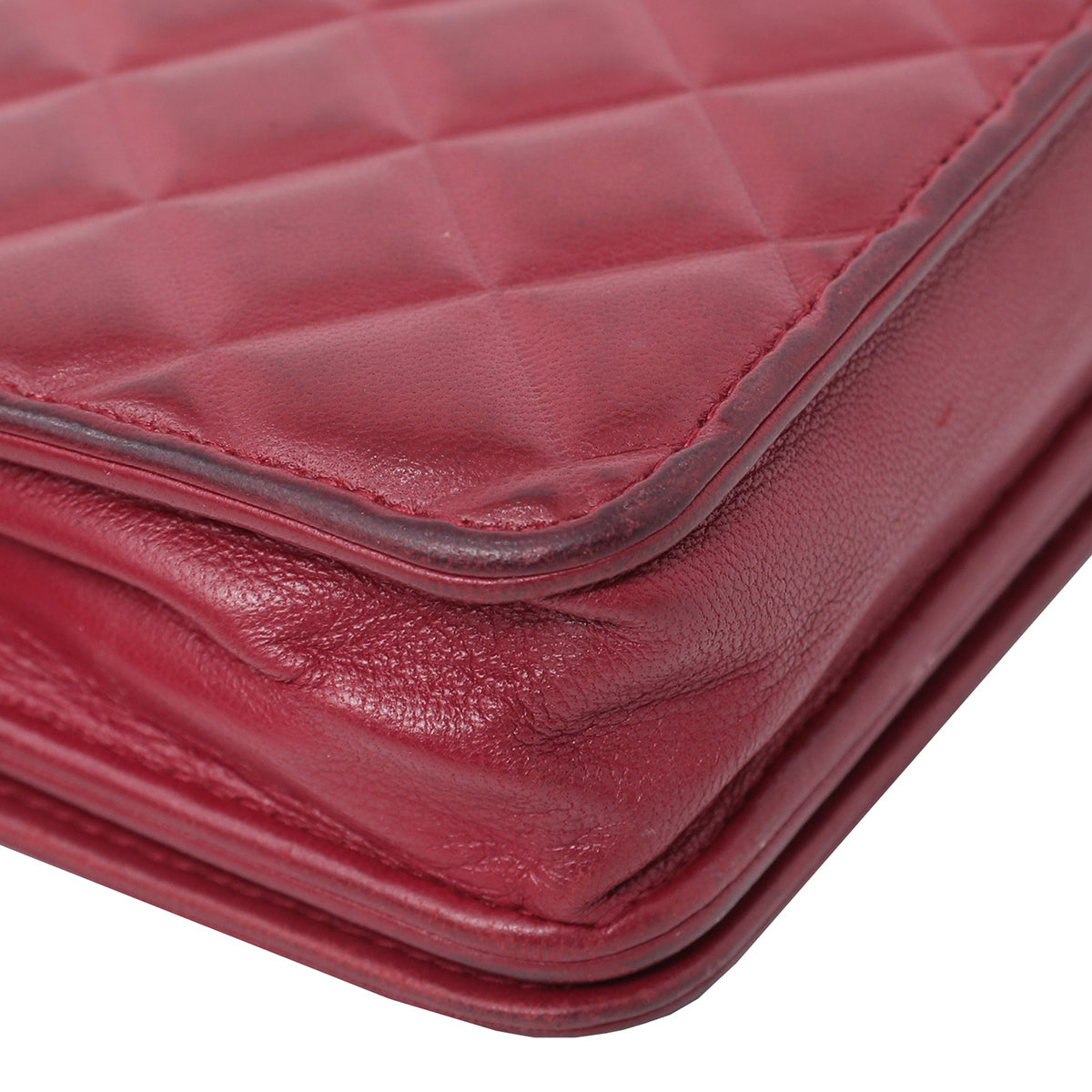 Chanel Dark Red CC Diamond Bag