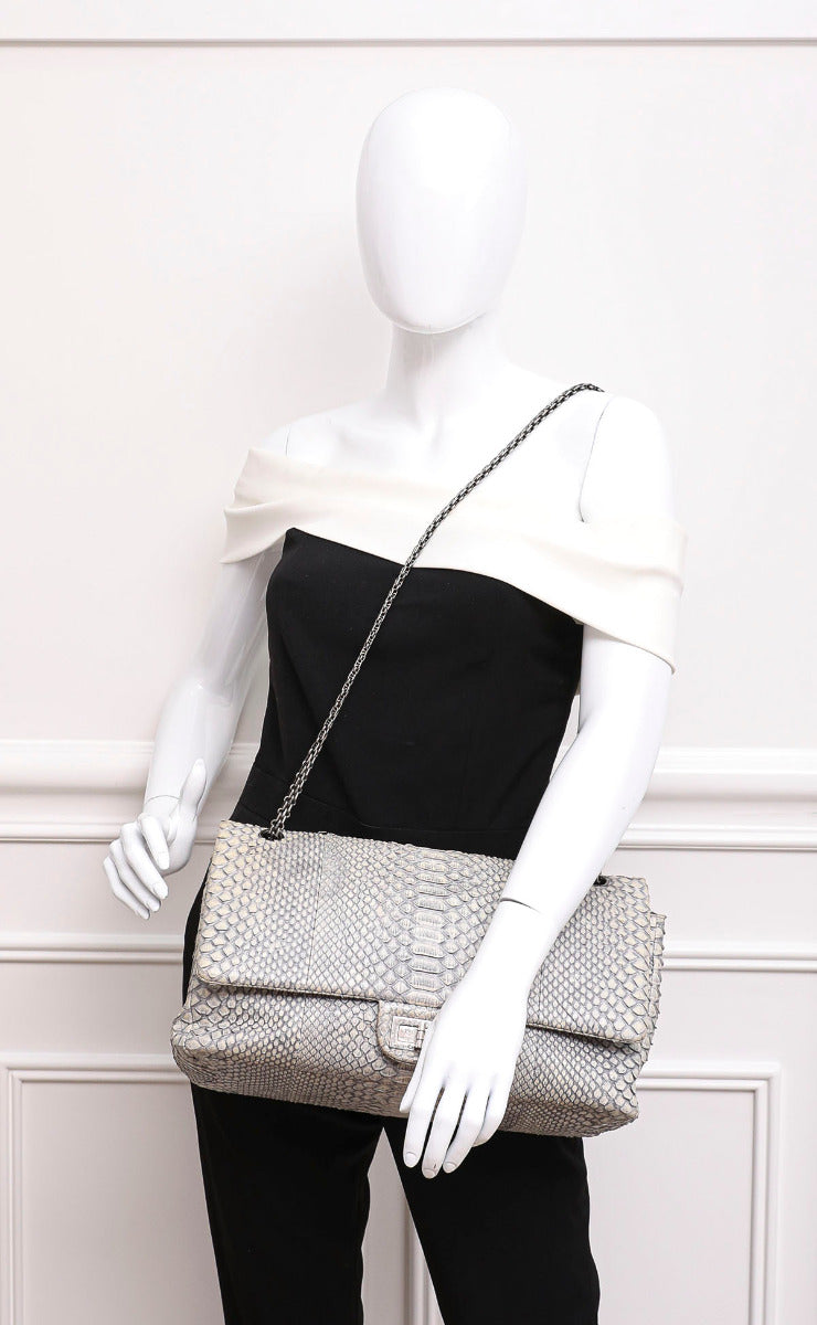 Chanel Gray Python Reissue Large Bag