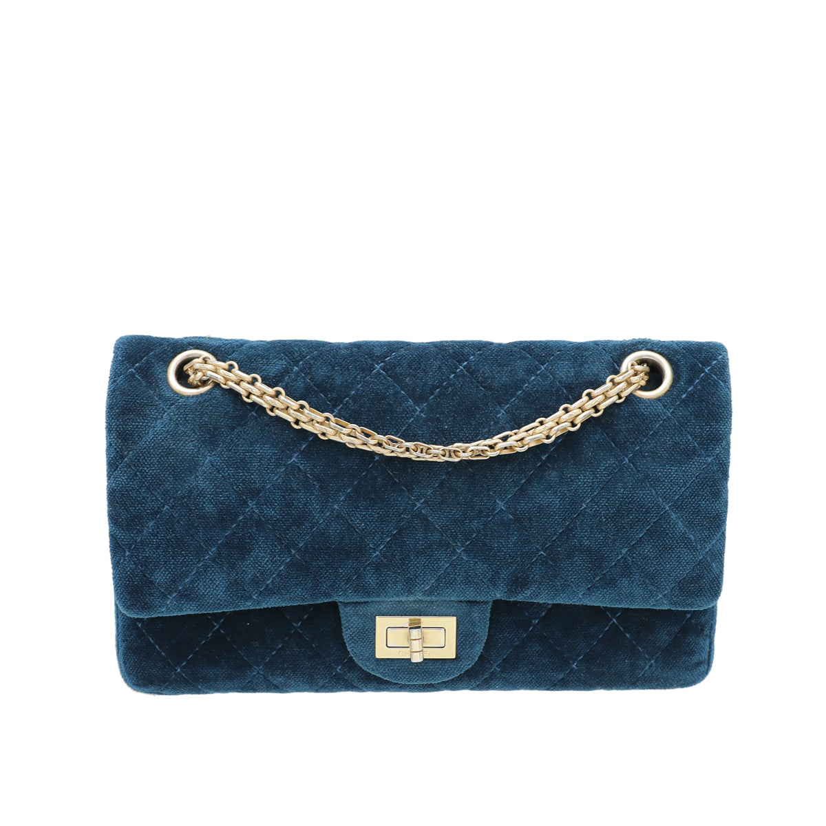 Chanel Blue Velvet Reissue Double Flap Bag