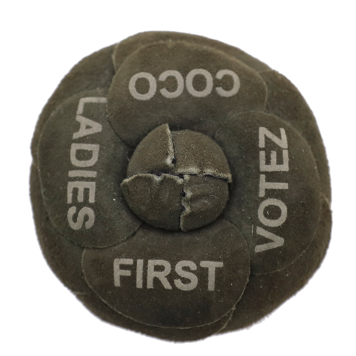 Chanel Olive Green Suede Votez Coco Ladies First Statement Camellia Brooch