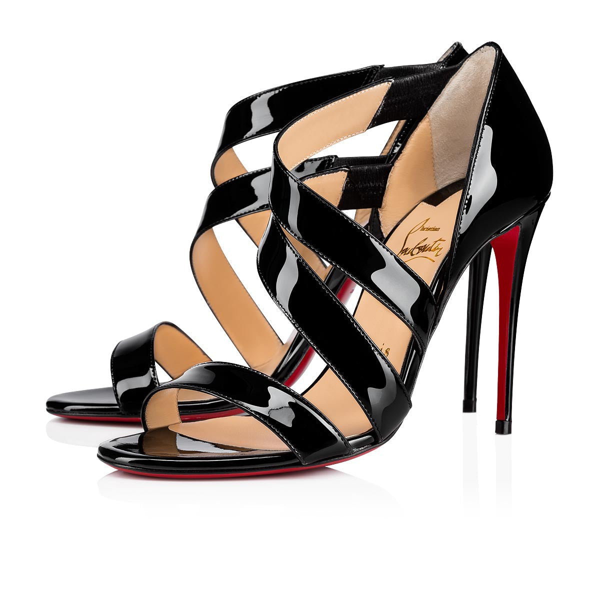 CHRISTIAN LOUBOUTIN BLACK WORLD COPINE 100 SIZE 37