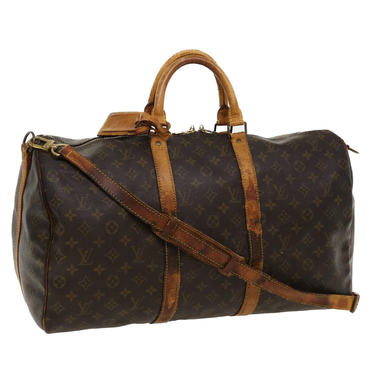 LOUIS VUITTON Monogram Keepall Bandouliere 50 Boston Bag M41416 LV cl319