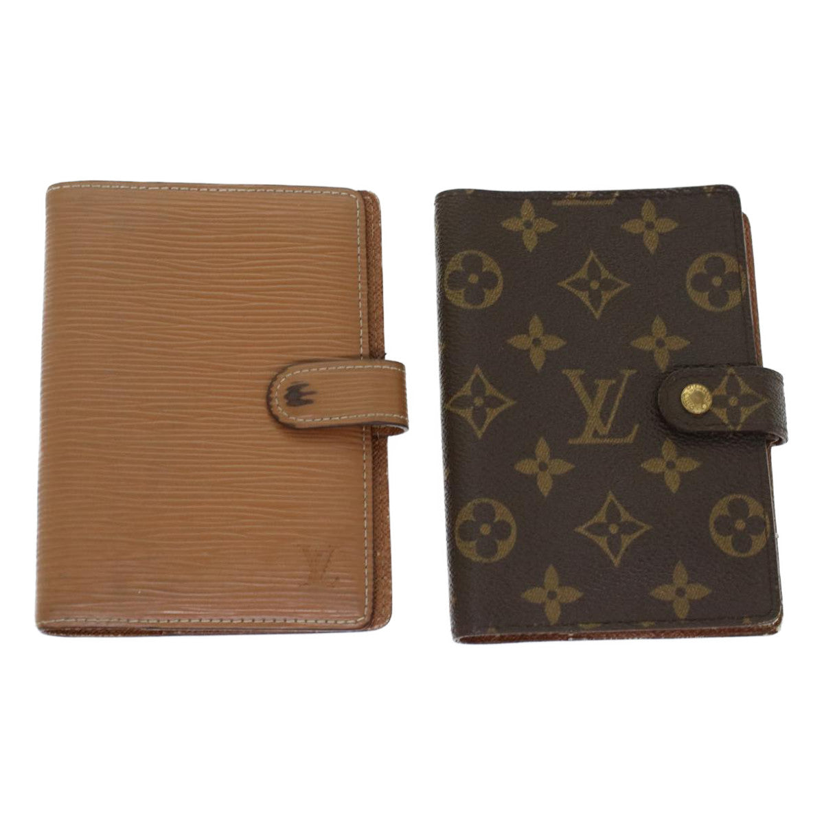 LOUIS VUITTON Epi Monogram Agenda PM Day Planner Cover 2Set Brown LV cl609