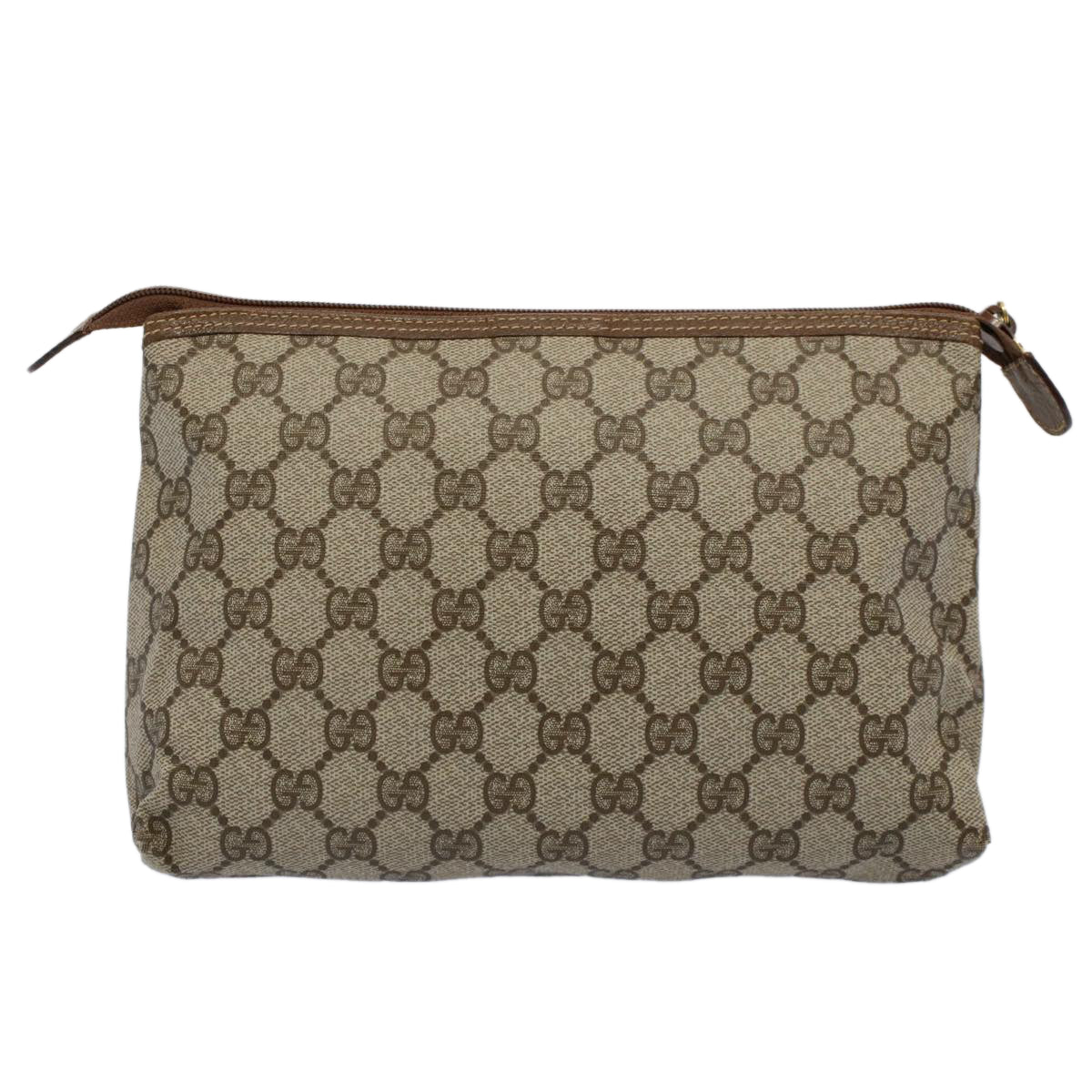 Luxury Gucci GG Canvas Pouch PVC Leather Beige 014 115 6088  cl746