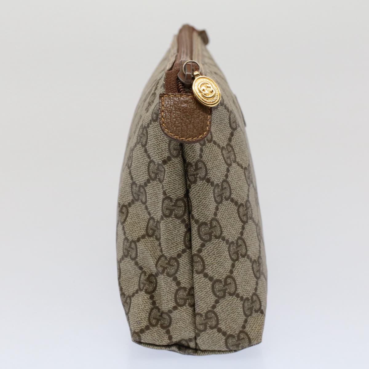 Luxury Gucci GG Canvas Pouch PVC Leather Beige 014 115 6088  cl746