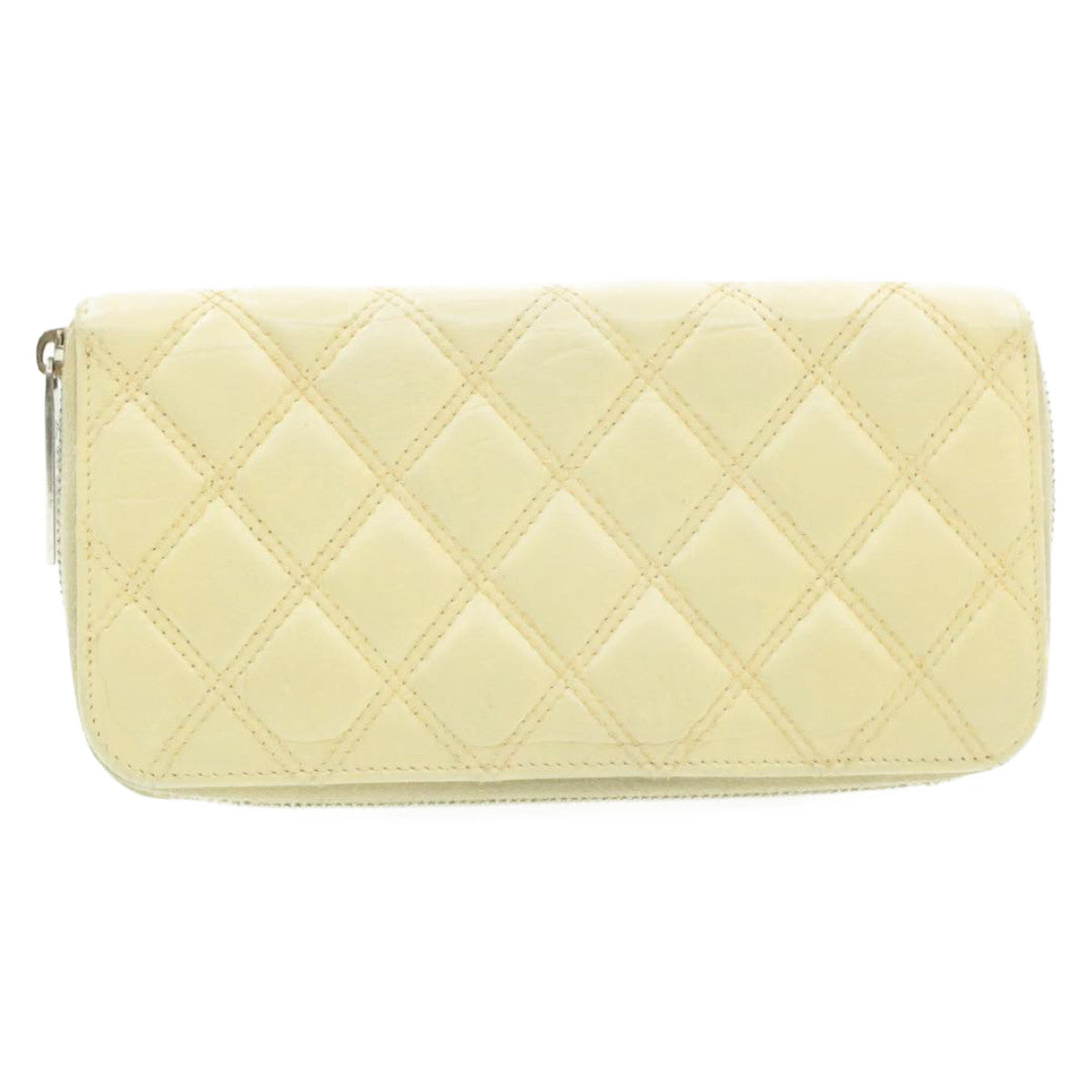 Luxury Chanel Matelasse Zippy Long Wallet Beige CC  cr619