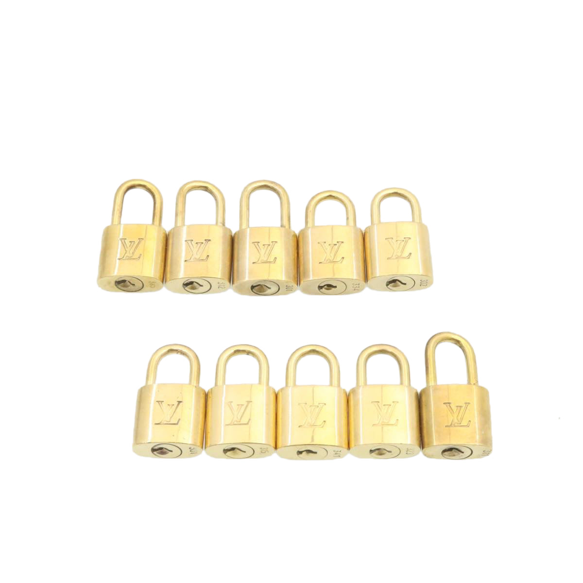 LOUIS VUITTON Padlock 10set Gold Tone LV cr875